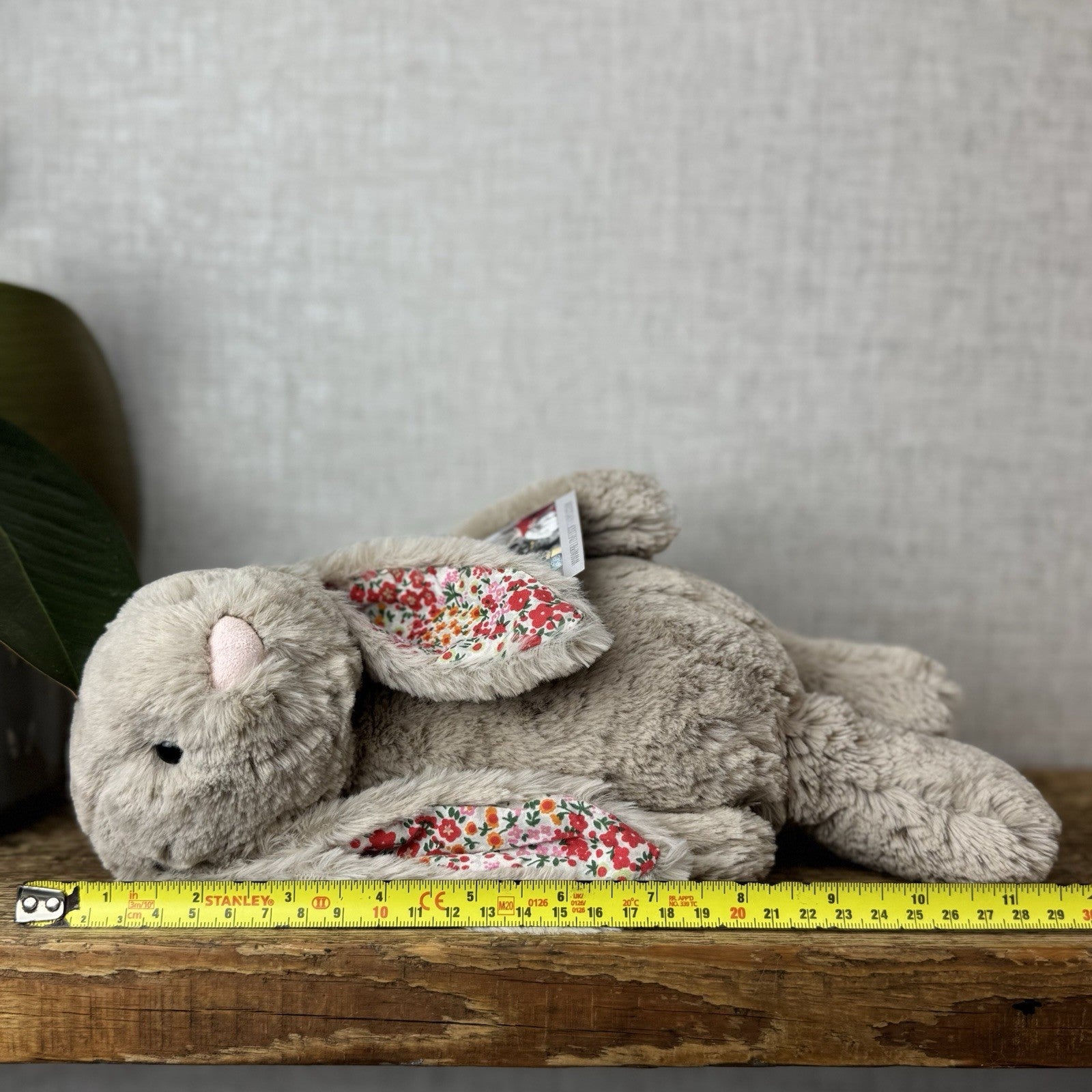 Jellycat Medium Bashful Beige Posy Blossom Bunny - Beige Bunny Floral Ears 12”