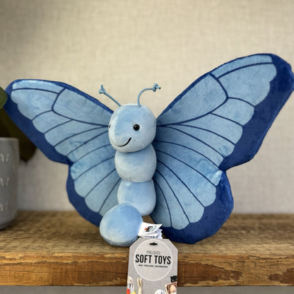 Jellycat Iris Breezy Butterfly - Blue Butterfly Plush Display Beanie Rare 8"