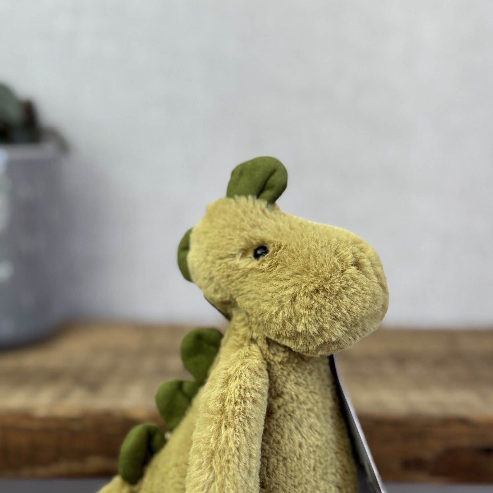 Jellycat Small Bashful Dinosaur - Light Olive Green Dinosaur Beanie Plush 8"