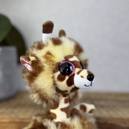 TY Beanie Boo Collectable Gertie Giraffe - Fluffy Big Eye Sparkly Giraffe NWOT