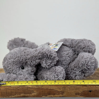 Jellycat Archibald Elephant - Grey Medium Beanie Textured Retired Elephant 11"