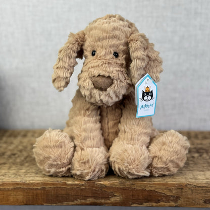 Jellycat Fuddlewuddle Puppy Medium - Light Brown Beige Dog With Tags Rare 8"