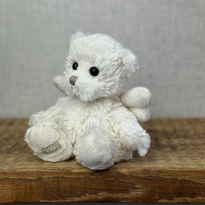 Bukowski Bears Angel Bear Kaitlyn (Removed labels) White Angel Beanie Bear 7"