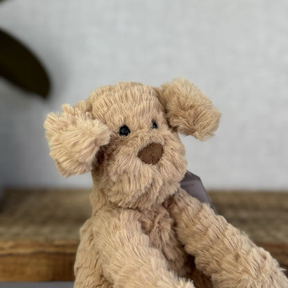 Jellycat Small Fuddlewuddle Puppy - Small Sitting Textured Honey Dog Retired 6"