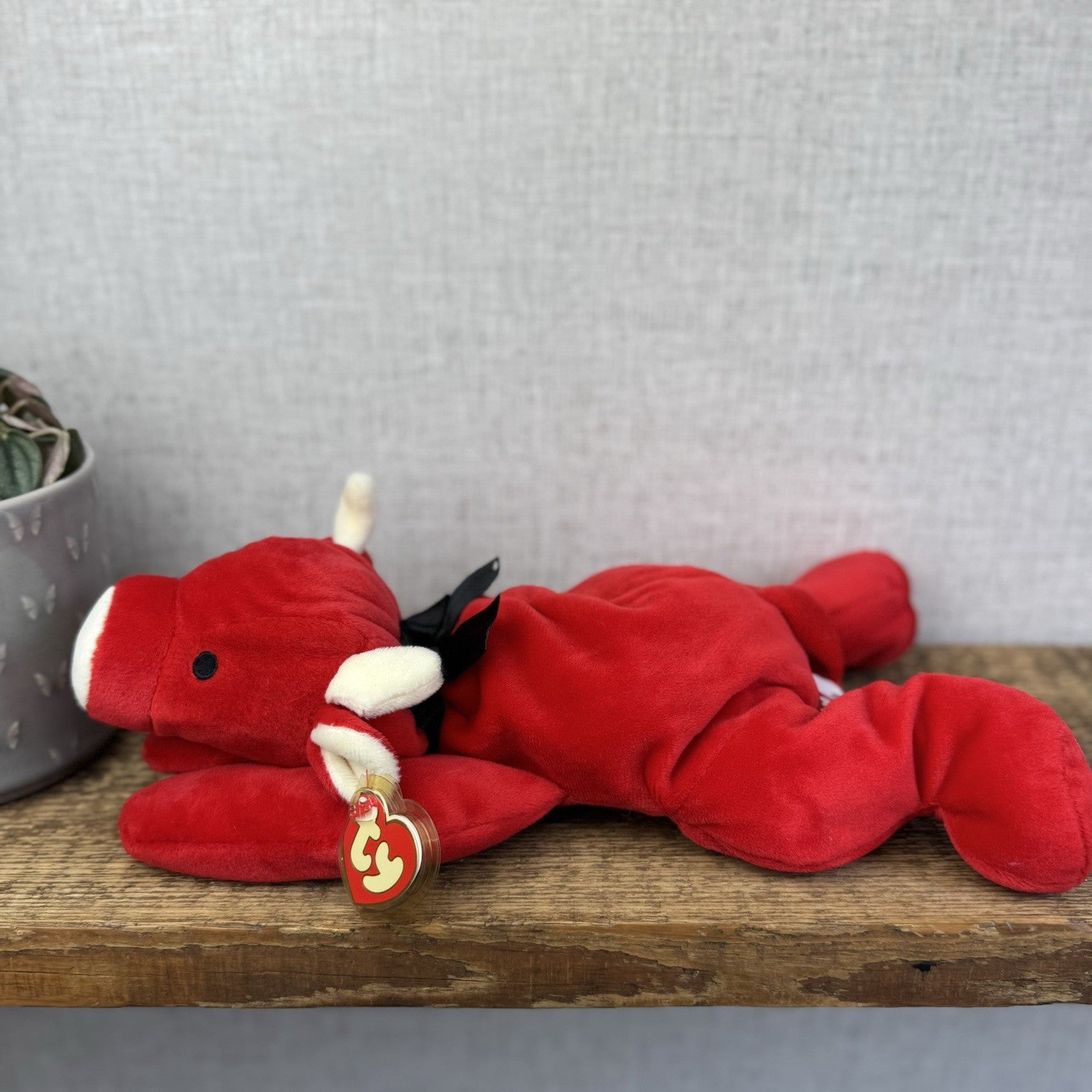 TY Pillow Pals Collection 1997 - Red Floppy Cow Pillow Plush Collectible 14"