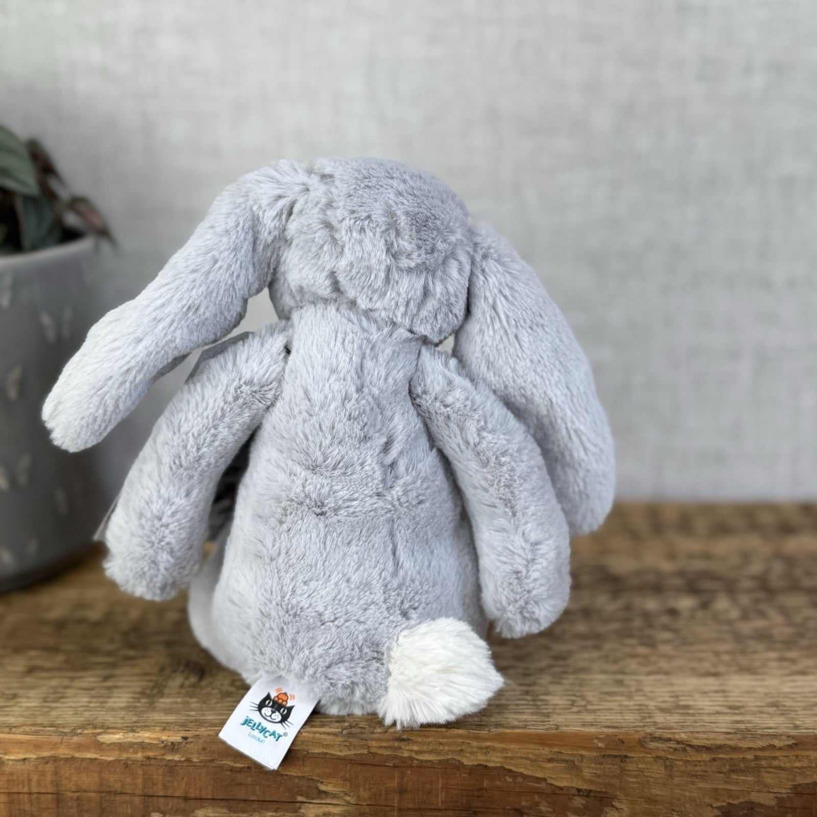 Jellycat Small Bashful Bunny Grey - Small Bunny White Tail Beanie NWOT 8”