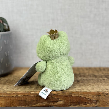 Jellycat Crowning Croaker Mini Green Frog Beanie Soft Toy Plush Small 6"