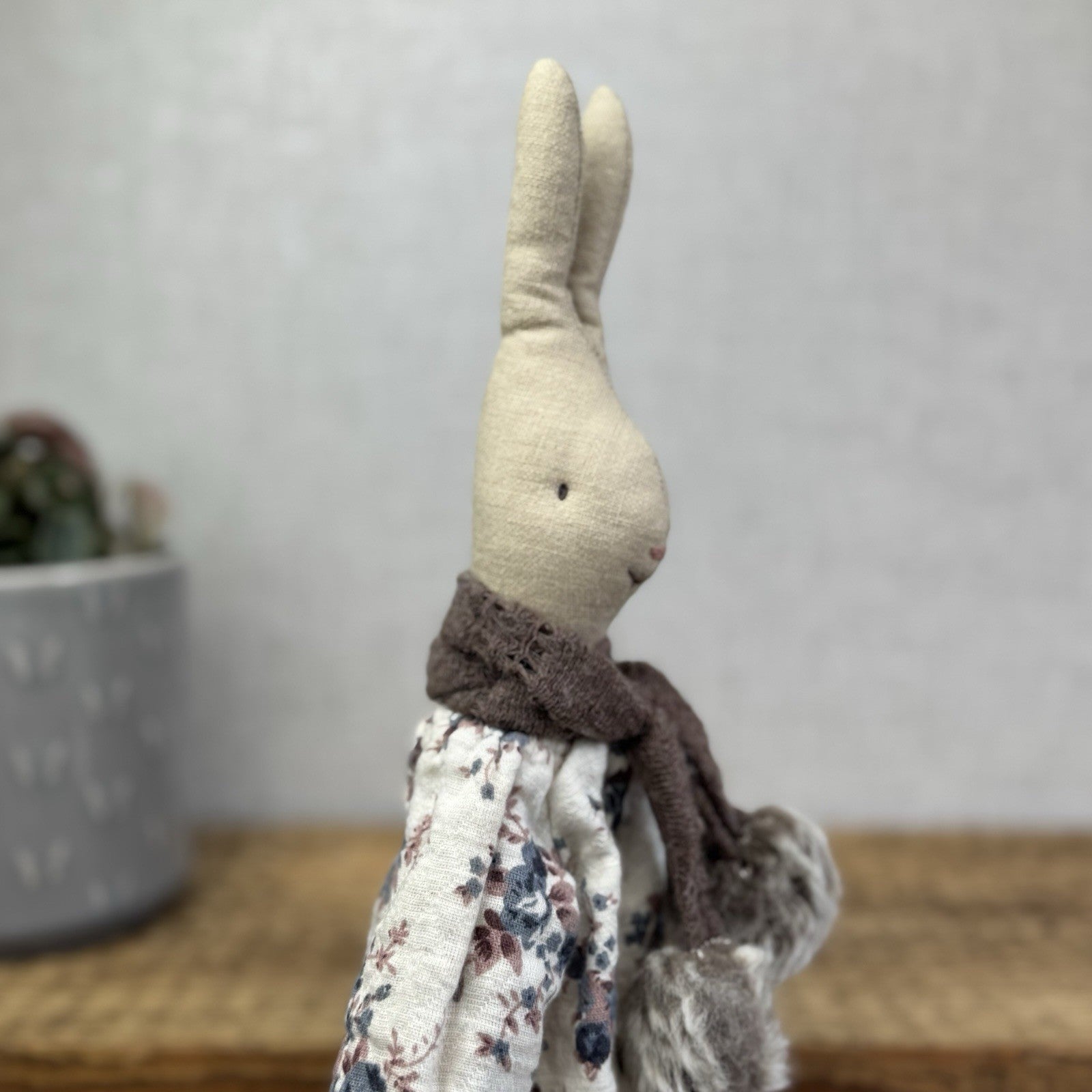 Maileg Medium Winter Rabbit Girl - Red Knit Dress & Fur Boots Retired 2014