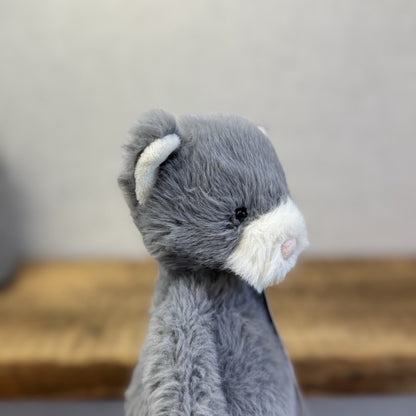 Jellycat Sweetie Kitten - Small Fluffy Light Grey Beanie Kitten (repaired)
