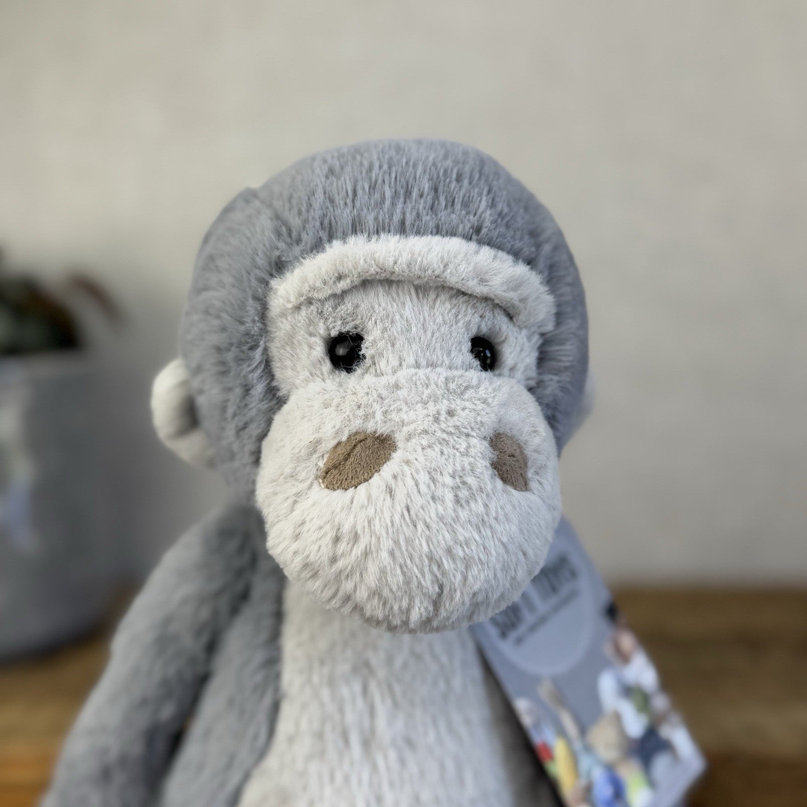 Jellycat Medium Bashful Gorilla - Light Grey Version Old Style Gorrilla 12” (#2)