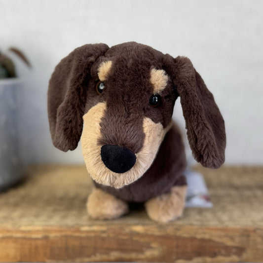 Jellycat Otto Sausage Dog - Brown/tan Sausage Dog Beanie Soft Toy Plush 14"
