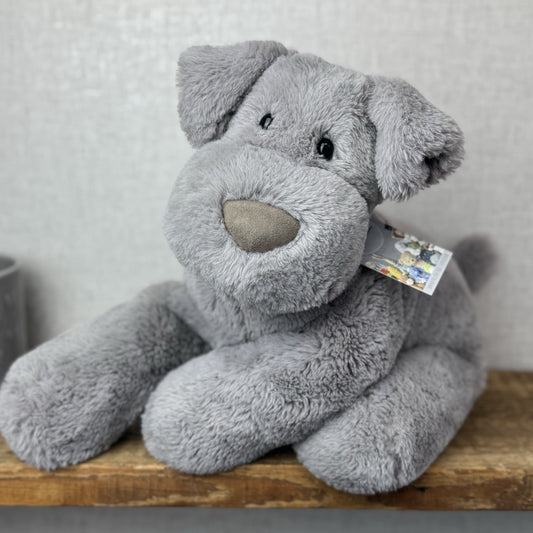 Jellycat Large Huggady Dog - Big Floppy Grey Puppy Big Beanie Rare/Retired 18"