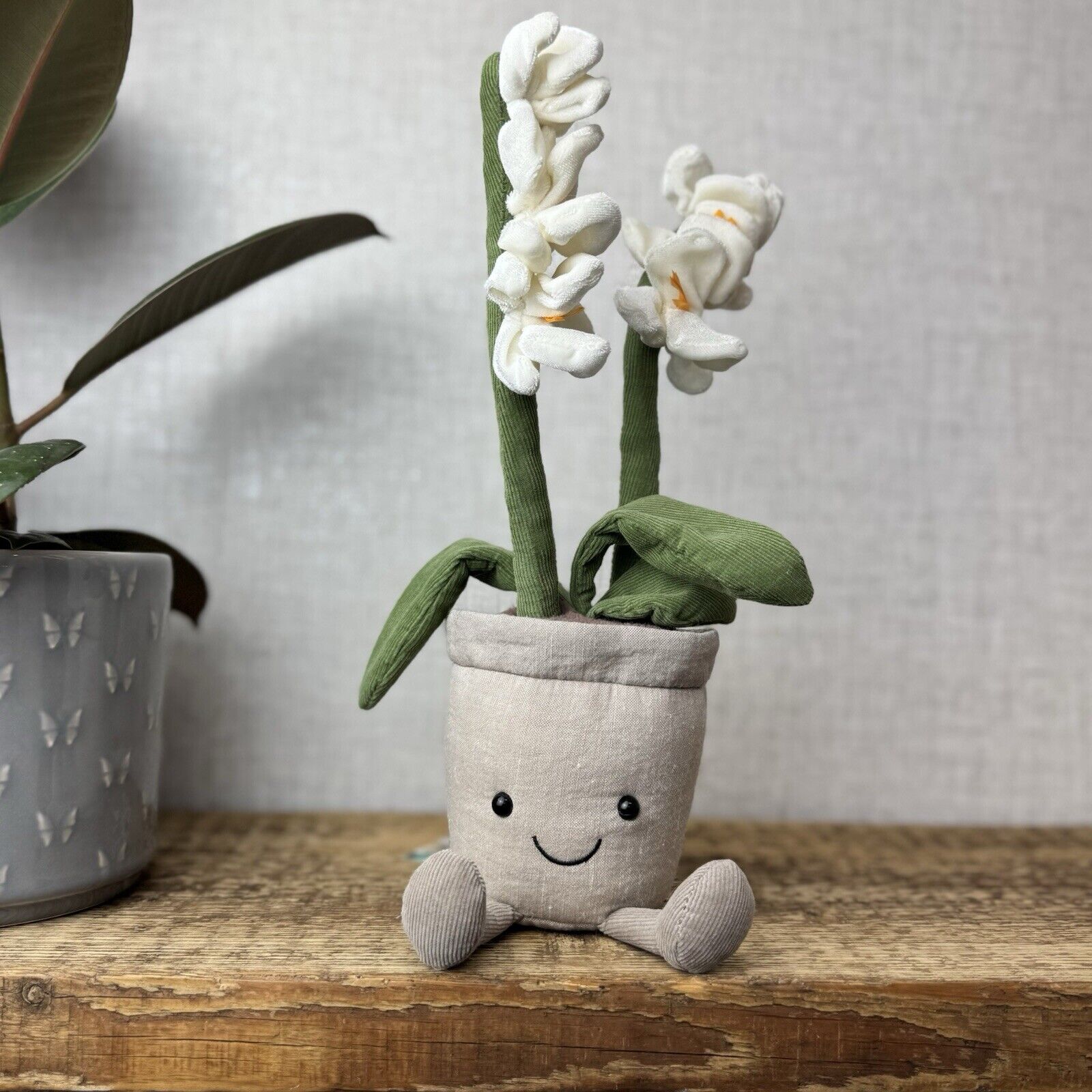 Jellycat Amuseable White Orchid - Retired Jellycat Potted Plant Medium 12"