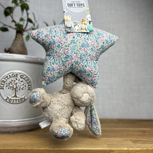 Jellycat Blossom Beige Blue Bunny Rabbit Pink Musical Star Pull Soft Plush Toy