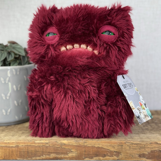 Fuggler Wide Eyed Weirdo - Burgundy Red Fluffy Fuggler NWOT Rare Retired 