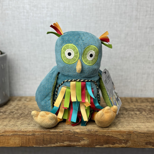 Jellycat Carnival Owl Rattle Sensory Soft Toy - Bright Owl Baby Soft Toy Rattle