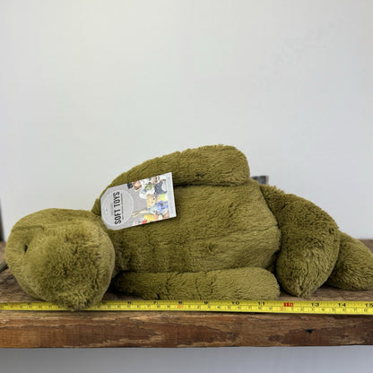 Jellycat Large Bashful Dinosaur - Large Olive Green Dinosaur Retired Rare 16"