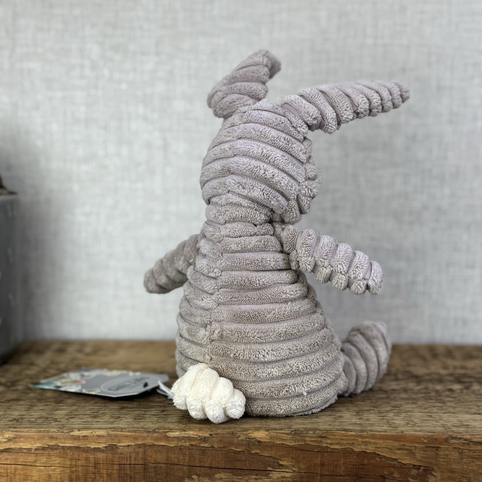 Jellycat Small Cordy Roy Hare - Beige/Grey Ribbed Rabbit Plush 12” (flawed)