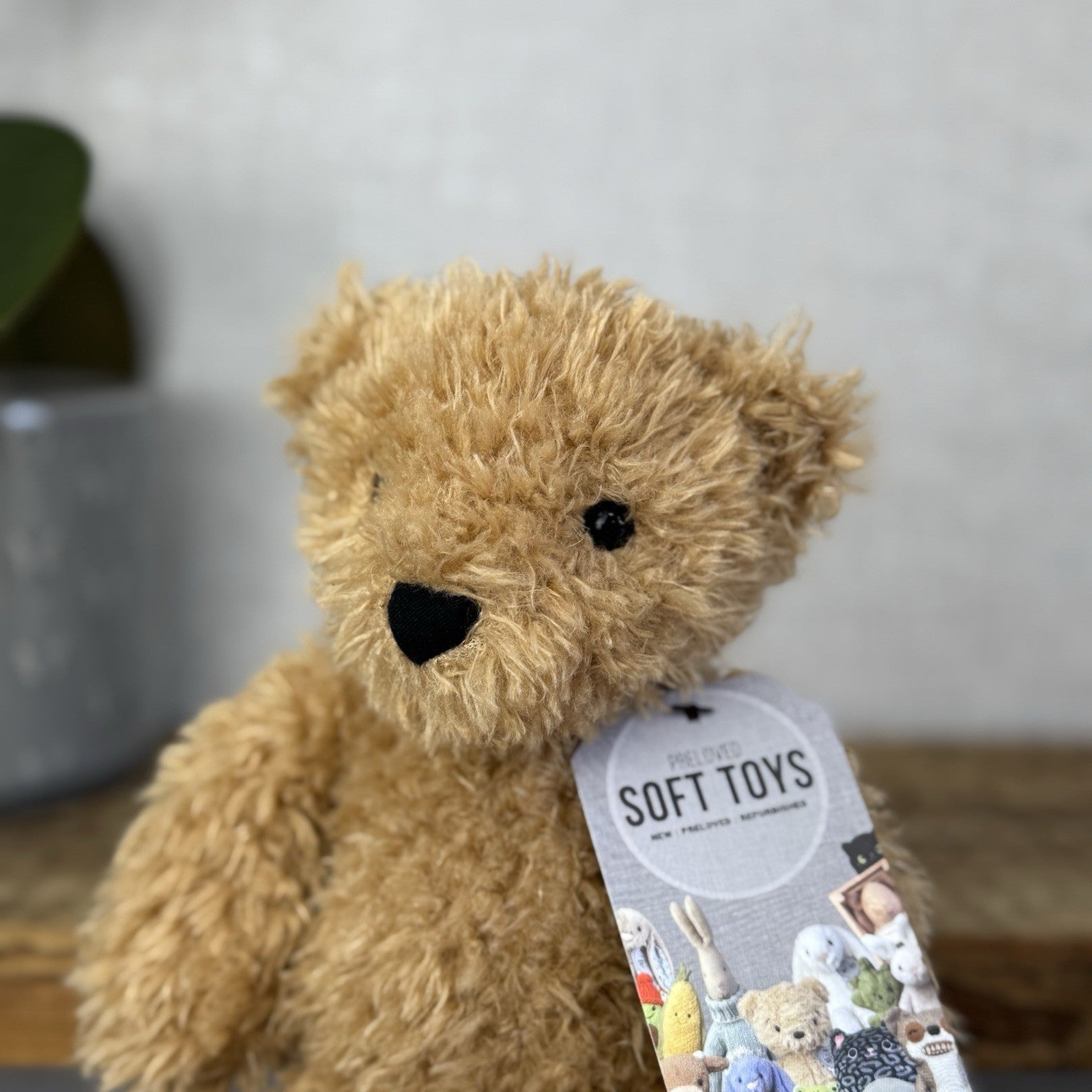 Jellycat Small Theodore Bear - Curly Brown Bear Beanie Plush Cute Retired 10"