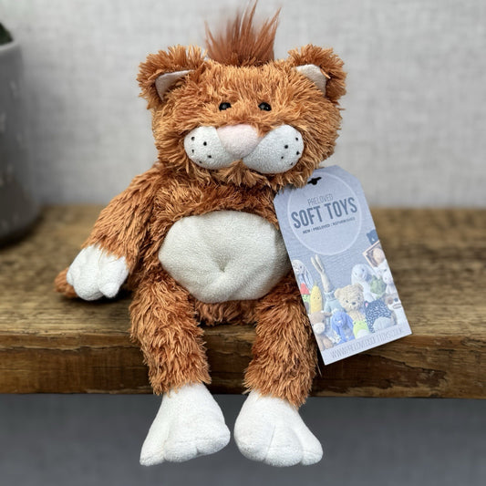 Jellycat Fred The Alley Cat - Vintage Ginger Scruffy Cat Soft Toy Collectible 8"