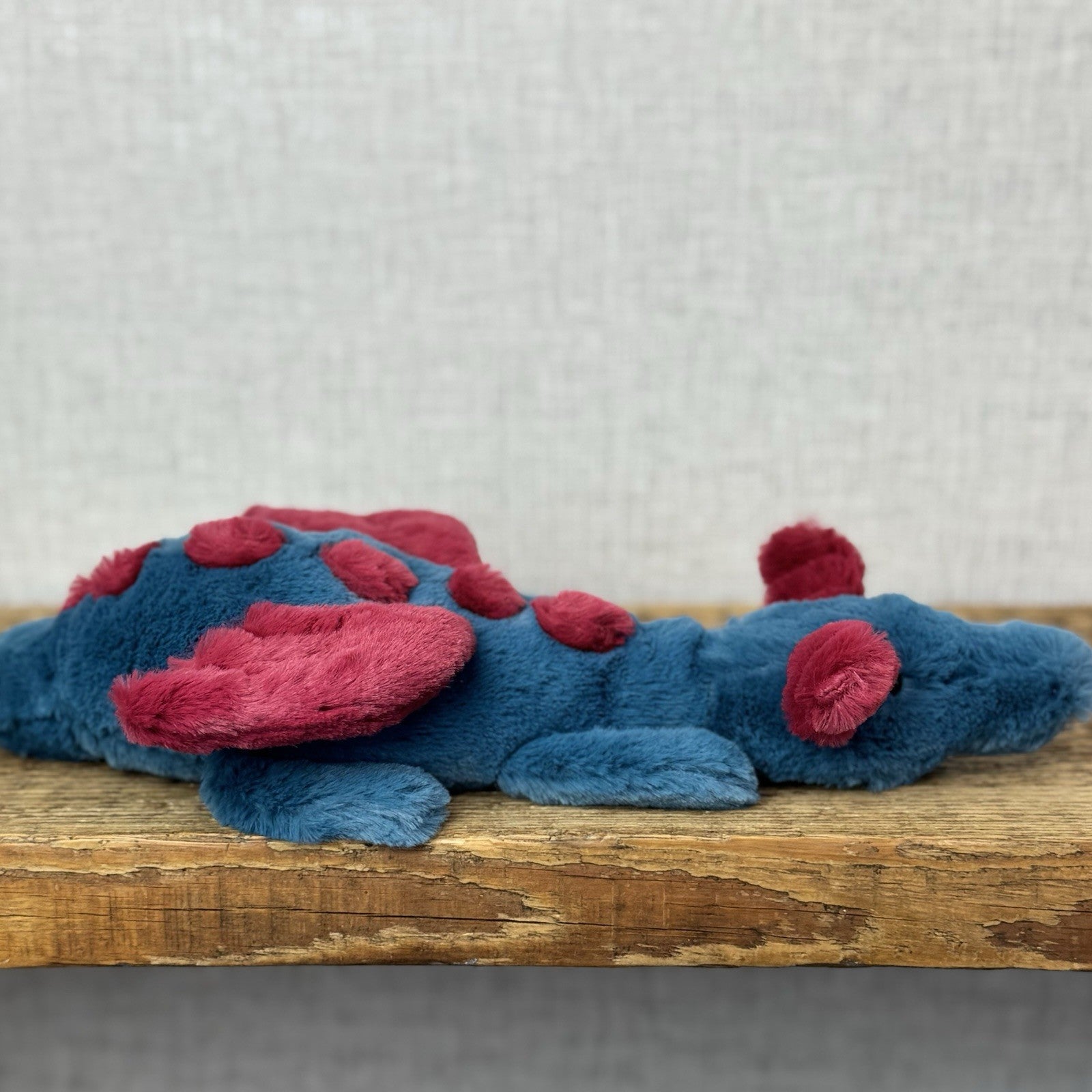 Jellycat Little Dexter Dragon - Red/Blue Beanie Small Dragon Retired 11”