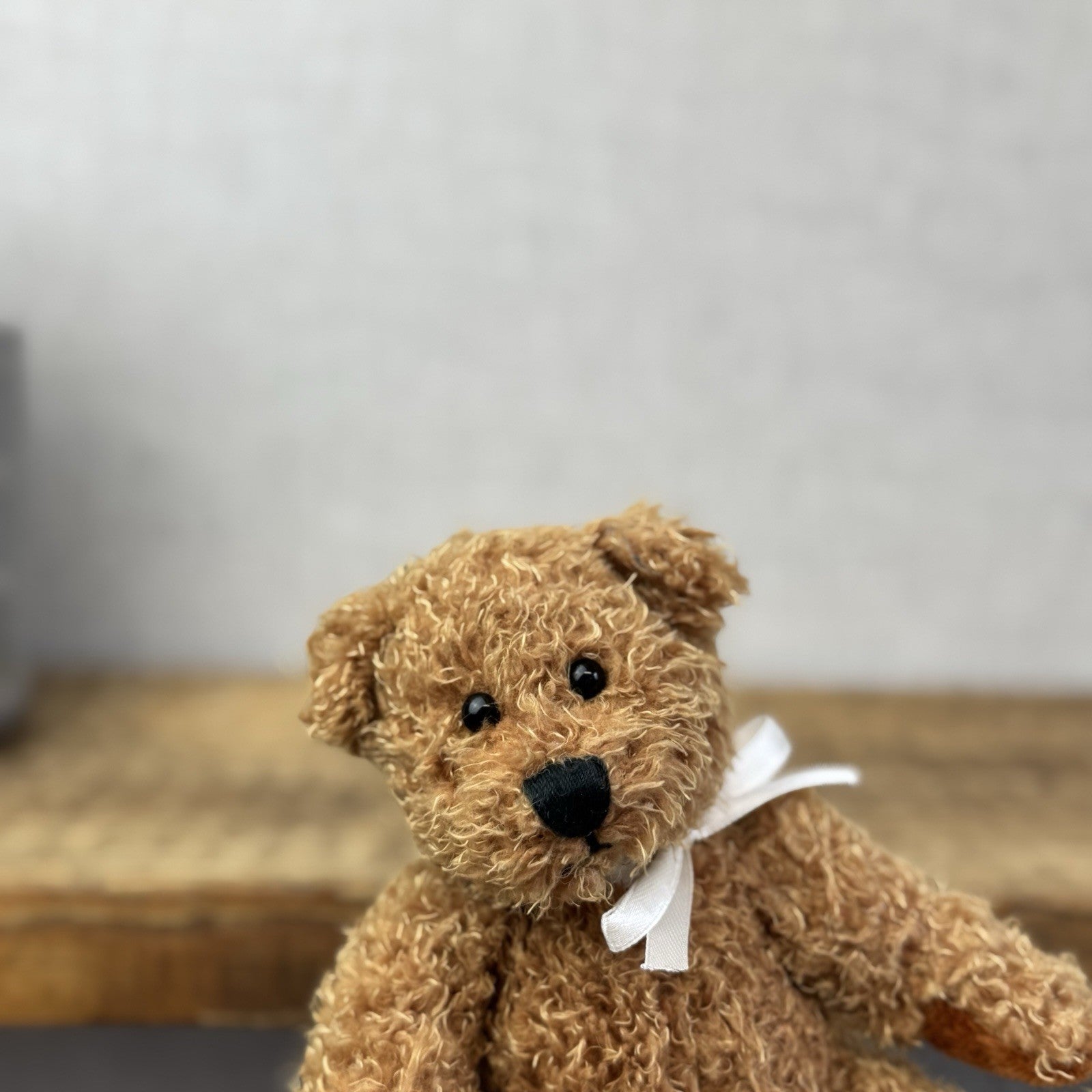 Keel Toys Small Traditional Beanie Bear Soft Toy - Small Beanie Curly Brown Bear