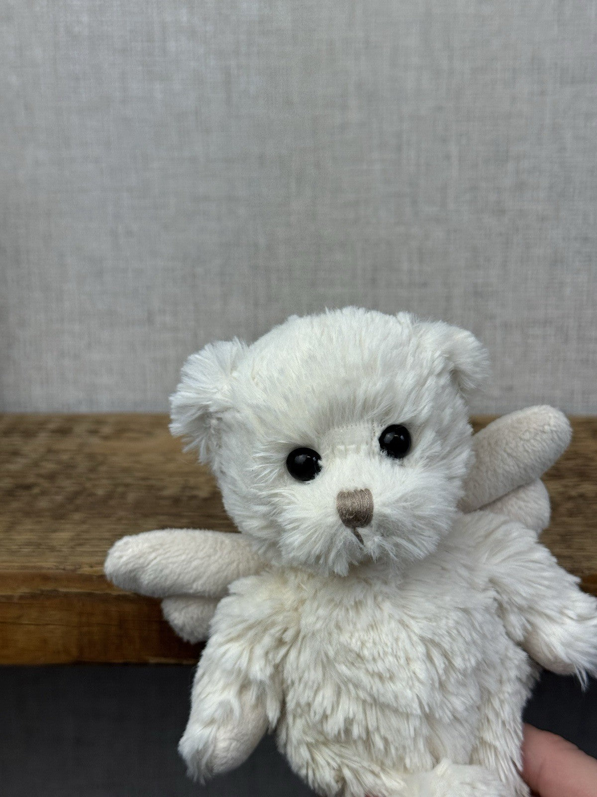 Bukowski Bears Angel Bear Kaitlyn (Removed labels) White Angel Beanie Bear 7"