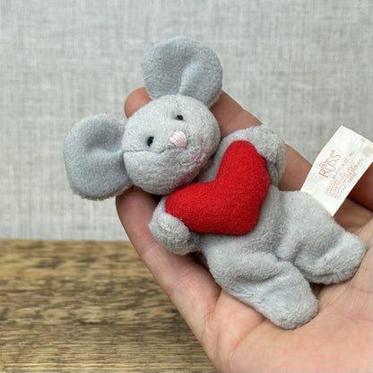 Russ Berrie & Co Miniature Vintage Beanbag Mouse 1990s Pocket Size Beanbag 3"