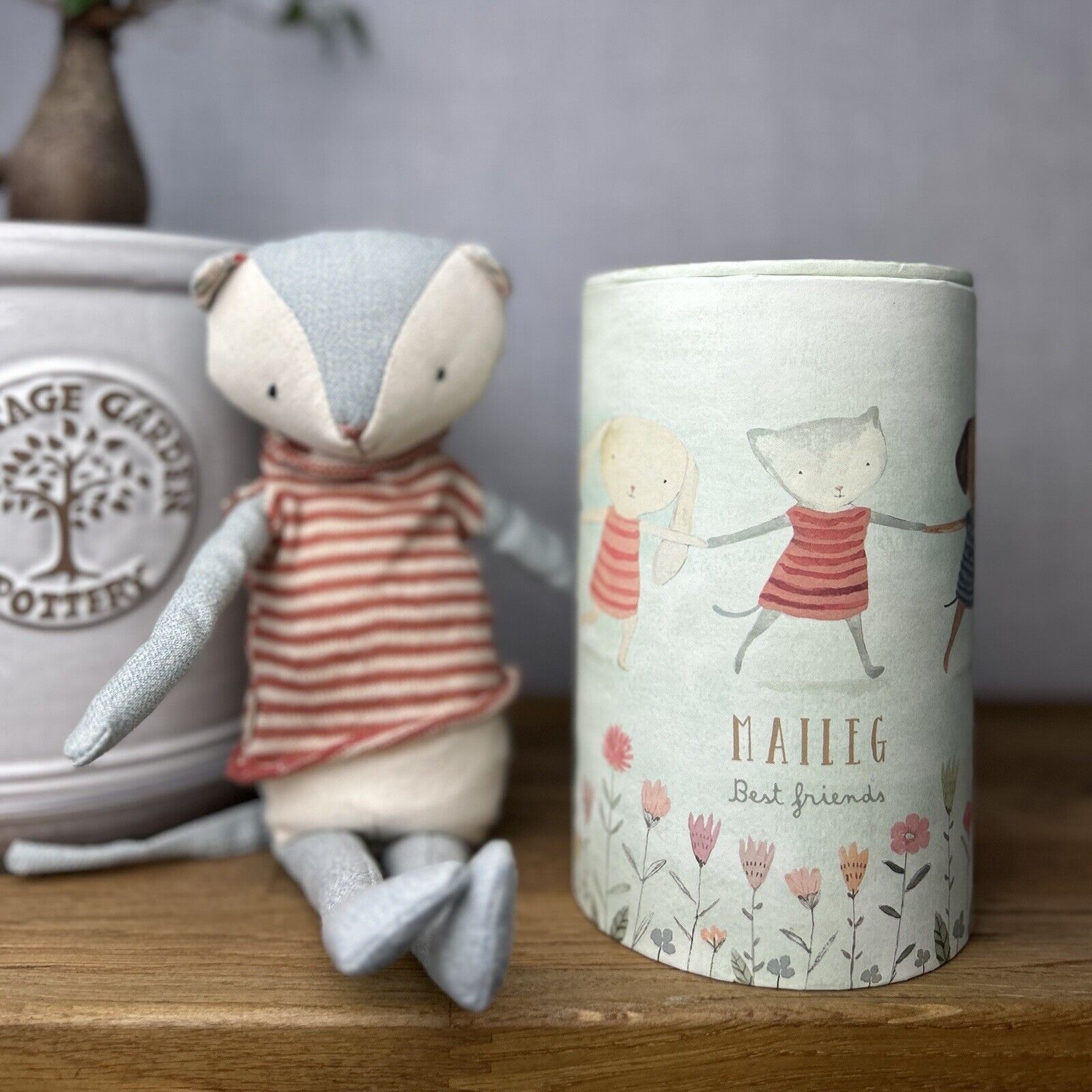 Maileg Best Friends Kitten - Maileg Cat In A Box - Boxed Linen Scandi Soft Gift 