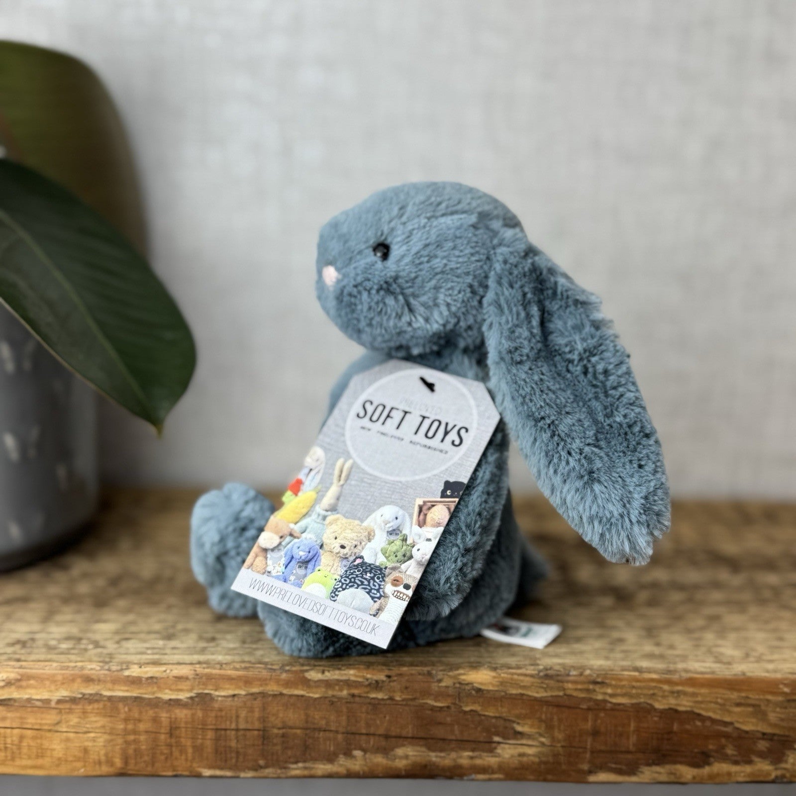 Jellycat Small Dusky Blue Bashful Bunny - Small Grey/Blue Rabbit Bunny 8" (#2)