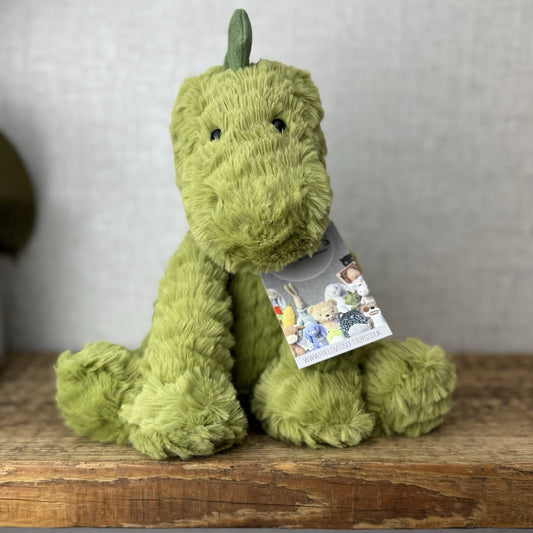 Jellycat Fuddlewuddle Dinosaur - Green Dino Textured Beanie Soft Toy 9"