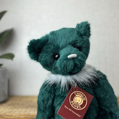 Charlie Bear Mr Cuddles - Festive Green Collectors Bear Posable - CB181715