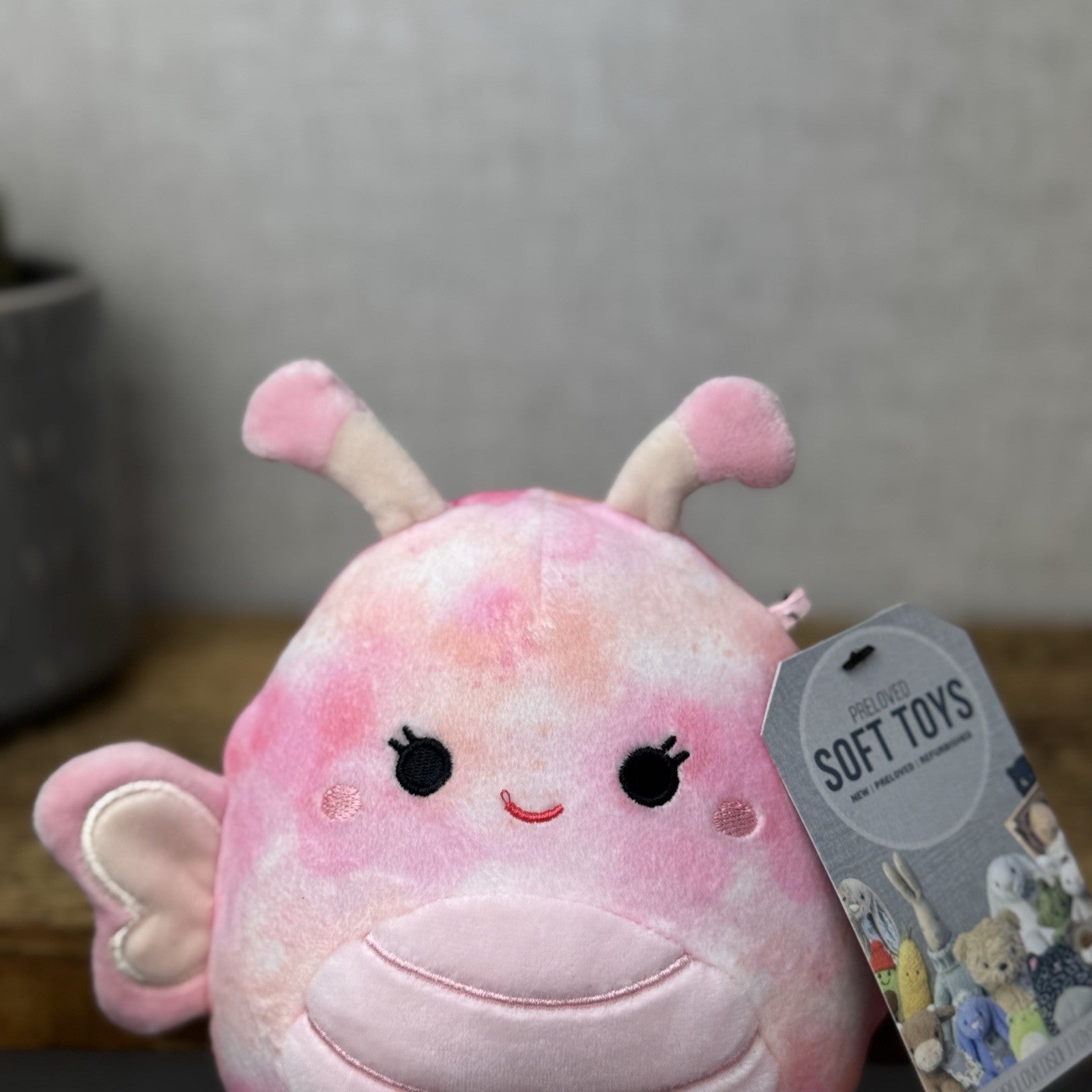 Squishmallow Eileen Butterfly - Small Pink Butterfly Soft Toy Squish NWOT 8"