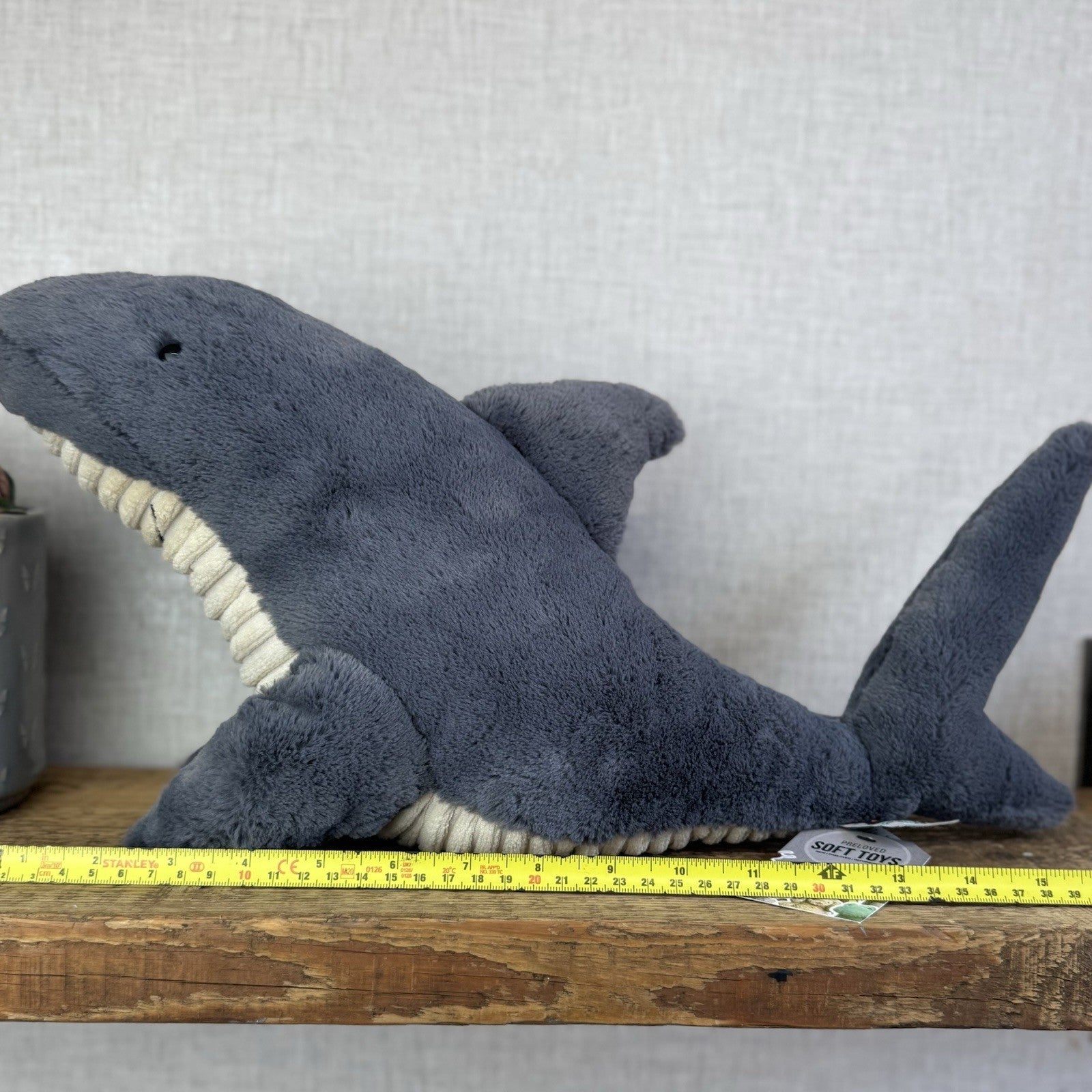 Jellycat Shadow Shark Grey - Large Beanie Shark Retired Dark Grey Rare 16"