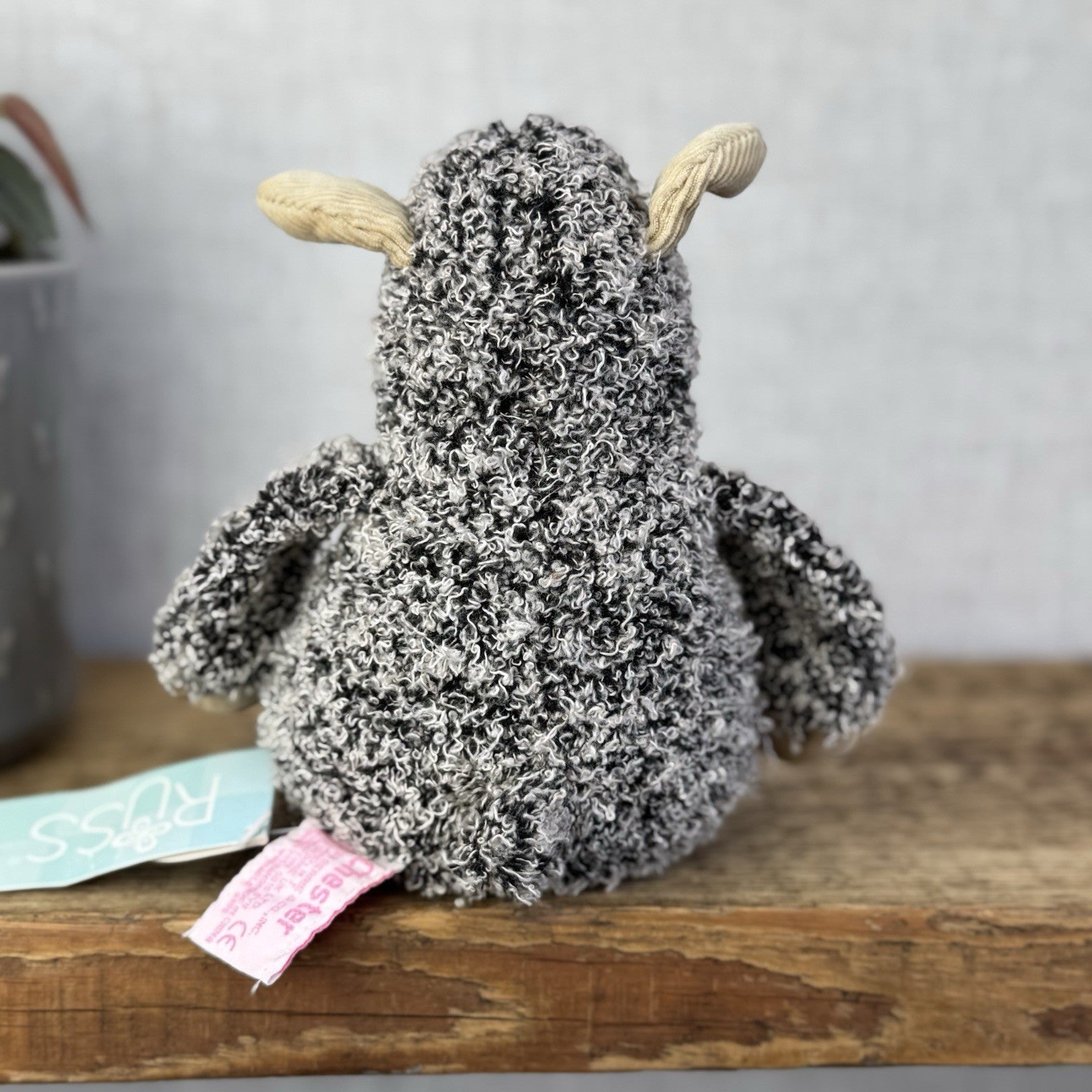 Russ Rolling Meadows - Chester Woolly Sheep Beanie Plush New Tags Grey Sheep 8"