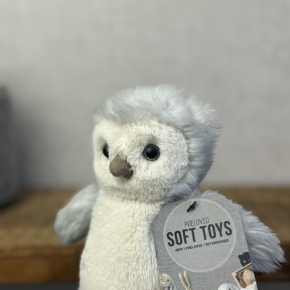 Jellycat Small Bashful Owl Chick - Birch Grey Colouring Owl Soft Toy Small 6"