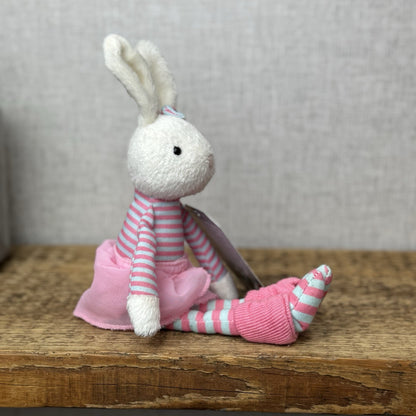 Jellycat Jazy Jiver Cream Bunny - Small Bunny Striped Ballerina Small Retired 8"