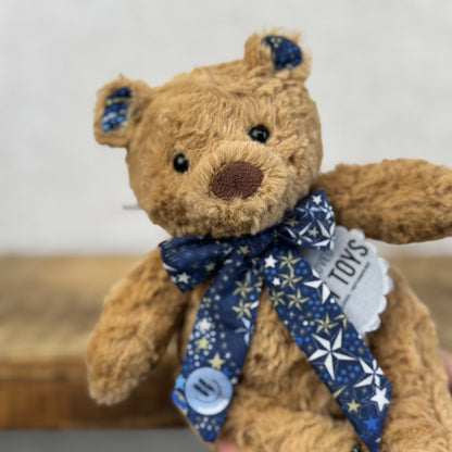 Custom/Bespoke Tiny Bartholemew Bear - Constellation Navy Made With Liberty