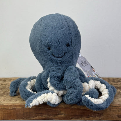 Jellycat Little Storm Octopus - Retired Small Dark Blue/Teal Octopus Soft Toy 8”