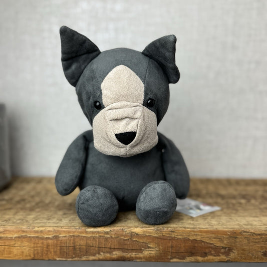 Jellycat Fido French Bulldog - Grey Velour Beanie Retired Jellycag Plush Rare