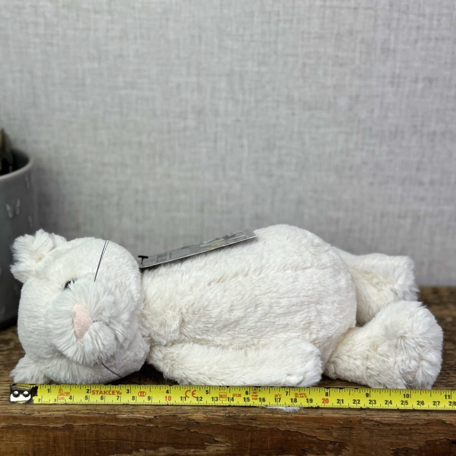 Jellycat Medium Bashful Cream Cat Kitten - Cream Cat With Whiskers Retired 12”