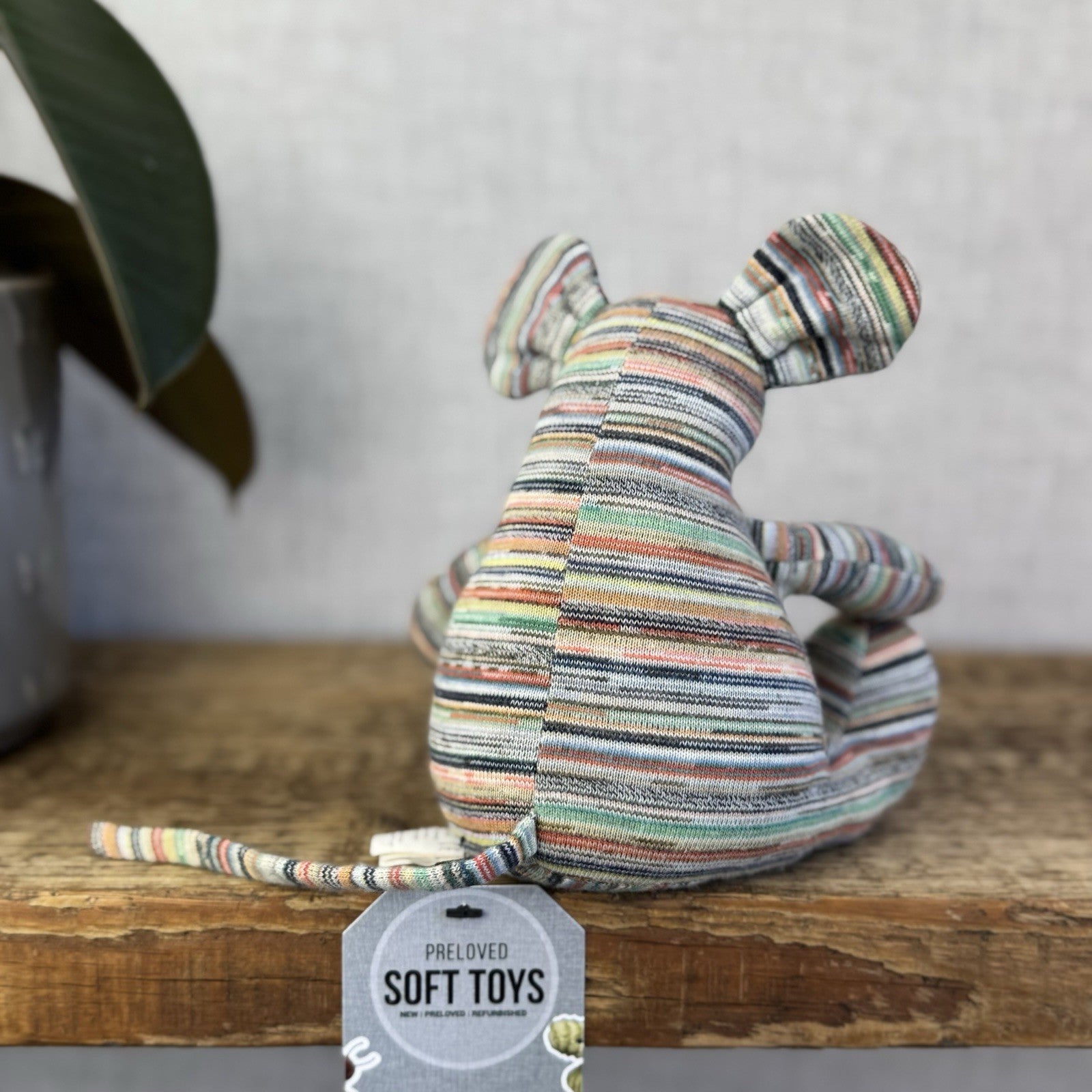 Muji Yarn Mouse - Recycled Yarn Mouse Beanie (Jellycat Collab) Small Mouse 5”