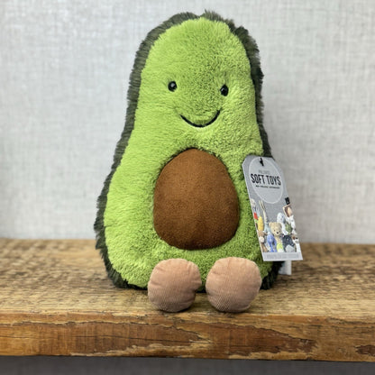 Jellycat Amuseable Avocado Medium - Soft Toy Food Play Green Fluffy Avocado 12”