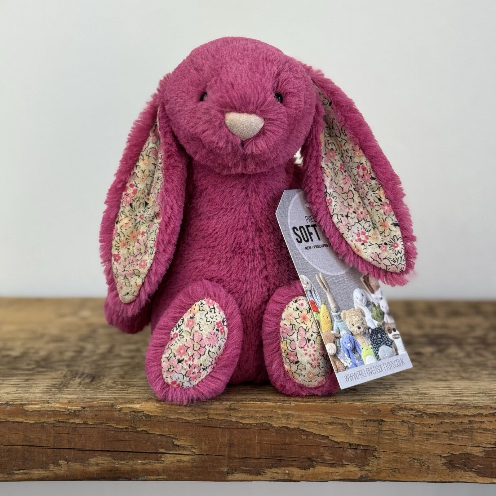 Jellycat Bashful Rose Blossom Small Bunny (Faded Ears) Rare/Retired 8"