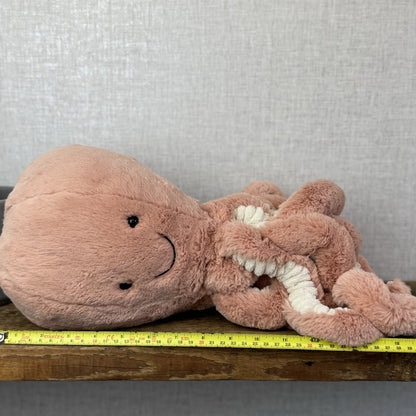 Jellycat Large Odell Octopus - Peach Large Octopus Beanie Retired Pink 20” NWOT