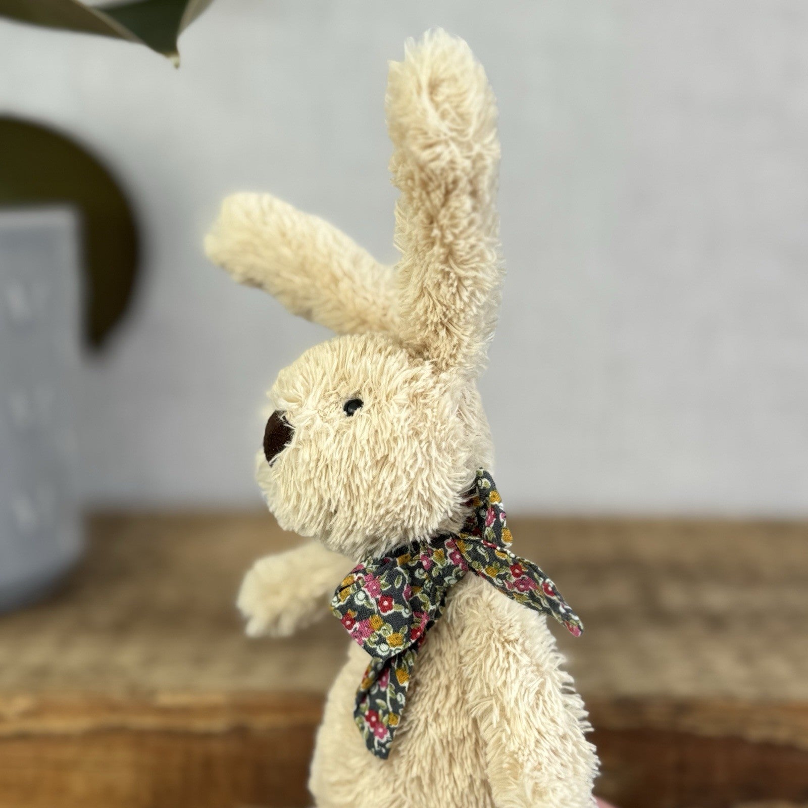 Jellycat Rufus Rabbit Lost & Found Friends  Tiny Rabbit With Bow Rare Retired 7"