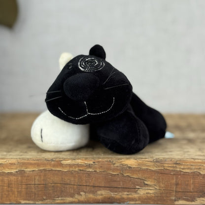 Jellycat Tubby Toes Cat - Vintage Black & White Cat Soft Toy Beanie Mini 4”