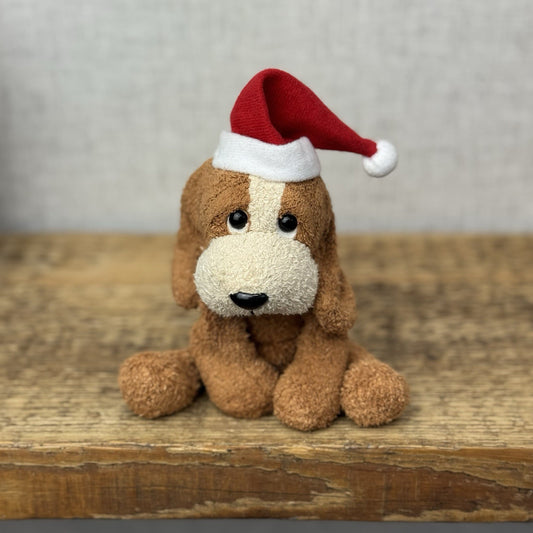 Russ Berrie Luv Pets Christmas Pup - Soft Toy With Christmas Hat Festive Beanie