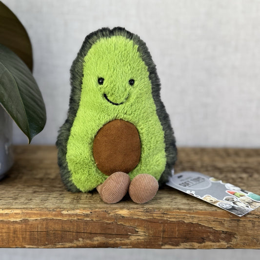 Jellycat Amuseable Avocado Small - Soft Toy Food Play Green Fluffy Avocado 7”