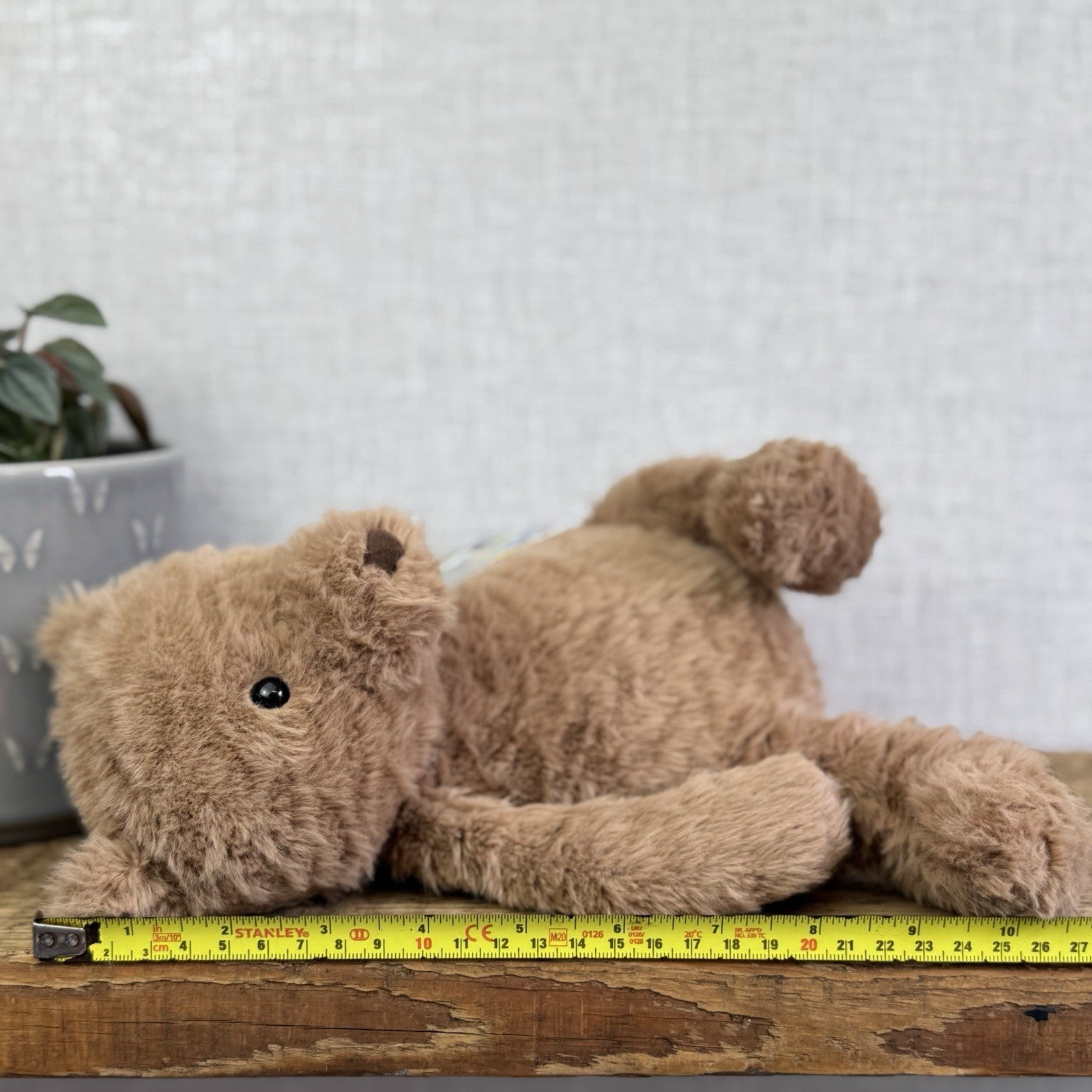 Jellycat Cocoa Bear - Medium Brown Textured Bear Beanie Plush Toy Retired 12"